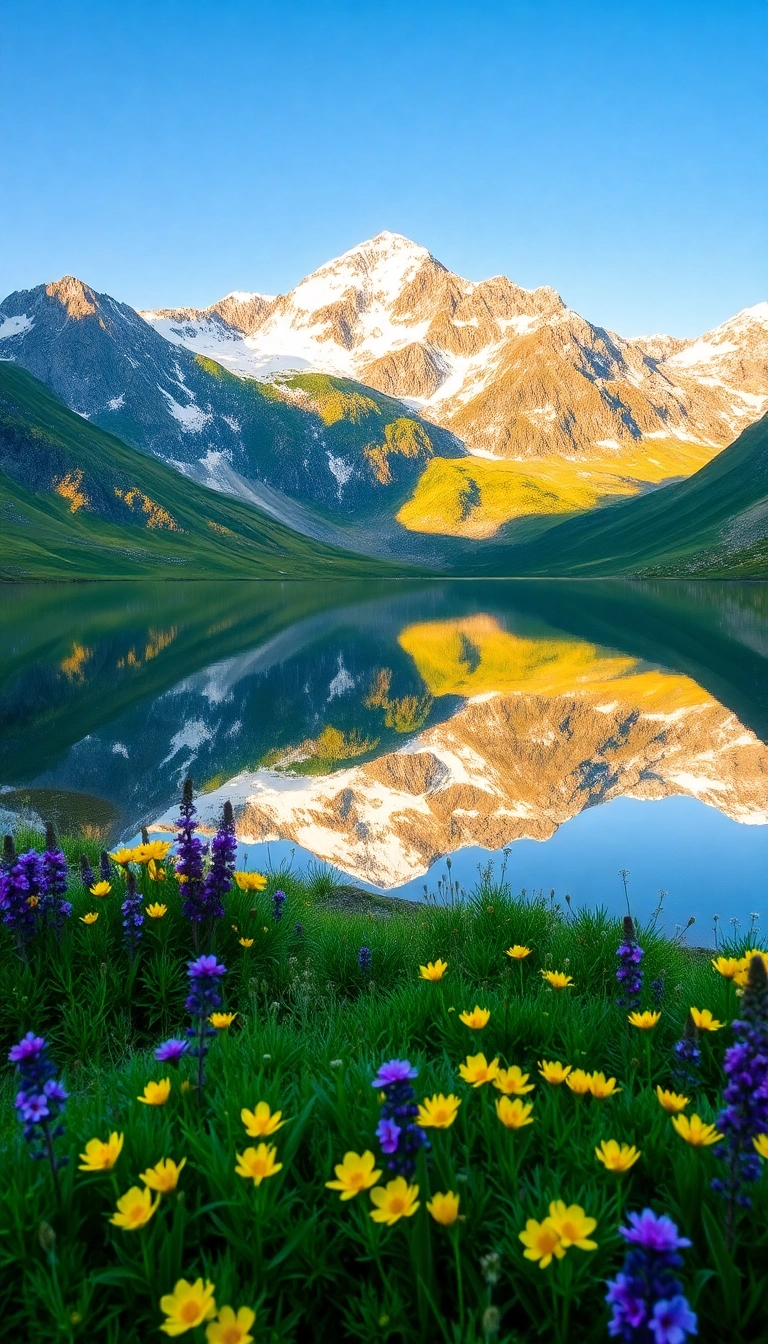 iPhone Spring Mountain Reflection Dynamic Background
